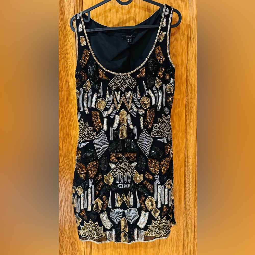 Mango sparkling embroidered dress